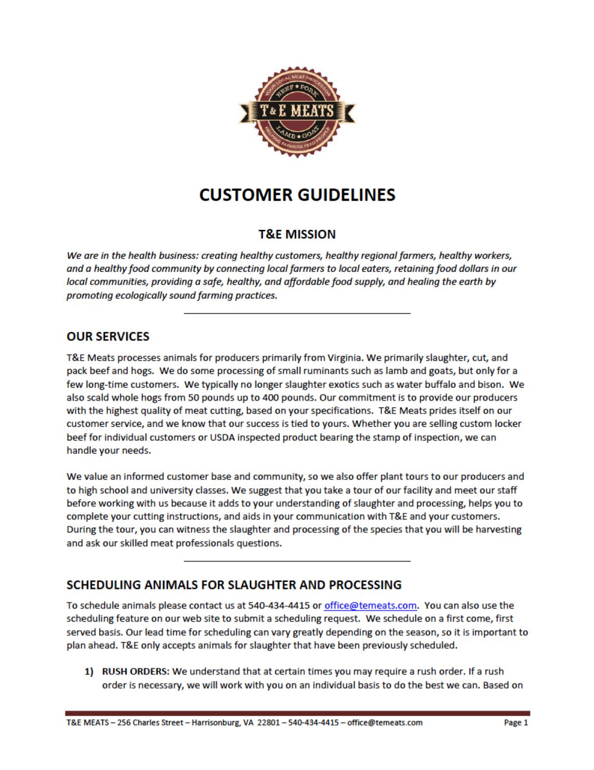 2020 customer guidelines